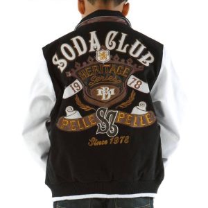 Pelle Pelle Kids Soda Club Heritage Series Black Wool Jacket