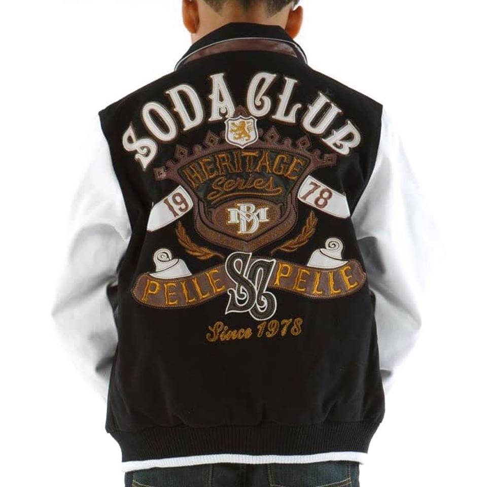 Pelle Pelle Kids Soda Club Heritage Series Black Wool Jacket