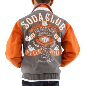 Pelle Pelle Kids Soda Club Heritage Series Grey Wool Jacket