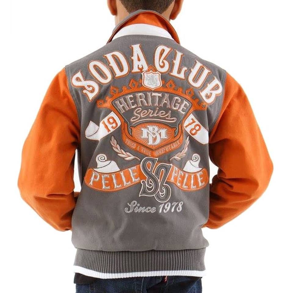 Pelle Pelle Kids Soda Club Heritage Series Grey Wool Jacket