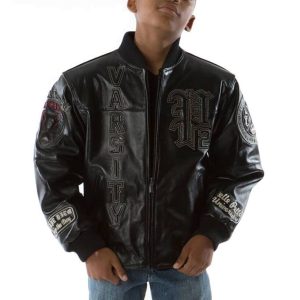 Pelle Pelle Kids Varsity Patches Black Jacket
