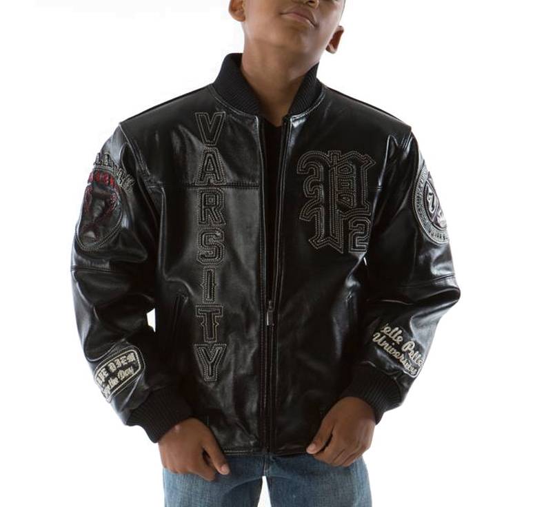 Pelle Pelle Kids Varsity Patches Black Jacket