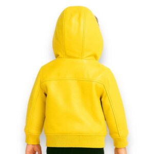 Pelle Pelle Kids Yellow Genuine Leather Jacket