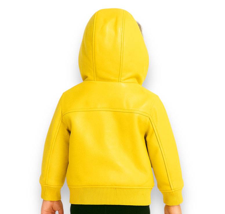 Pelle Pelle Kids Yellow Genuine Leather Jacket