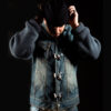 Pelle Pelle Knit Sleeve Denim Jacket
