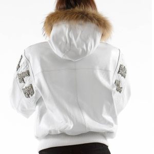 Pelle Pelle Ladies 1978 Prestige in Cabernet Alligator White Fur Hood Leather Jacket