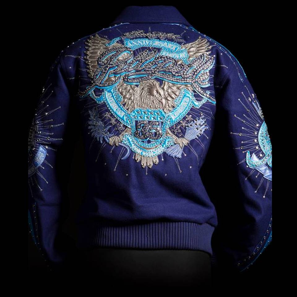 Pelle Pelle Ladies 35th Anniversary Blue Marc Buchanan Wool Jacket