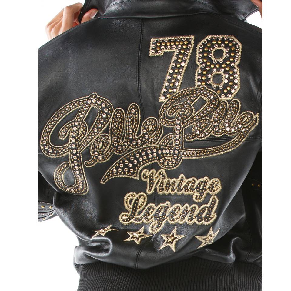 Pelle Pelle Ladies 78 Legend Varsity Black Genuine Leather Jacket