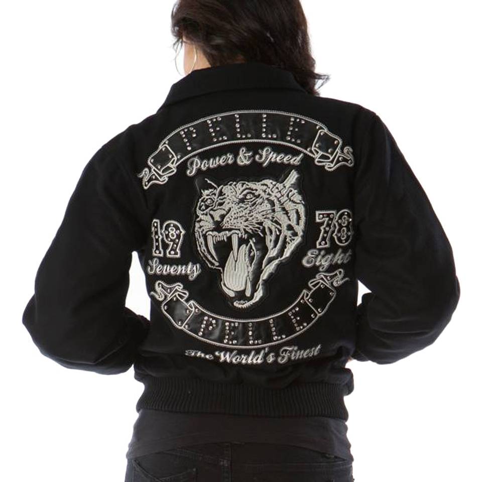 Pelle Pelle Ladies Black World's Finest Tiger Twill Jacket