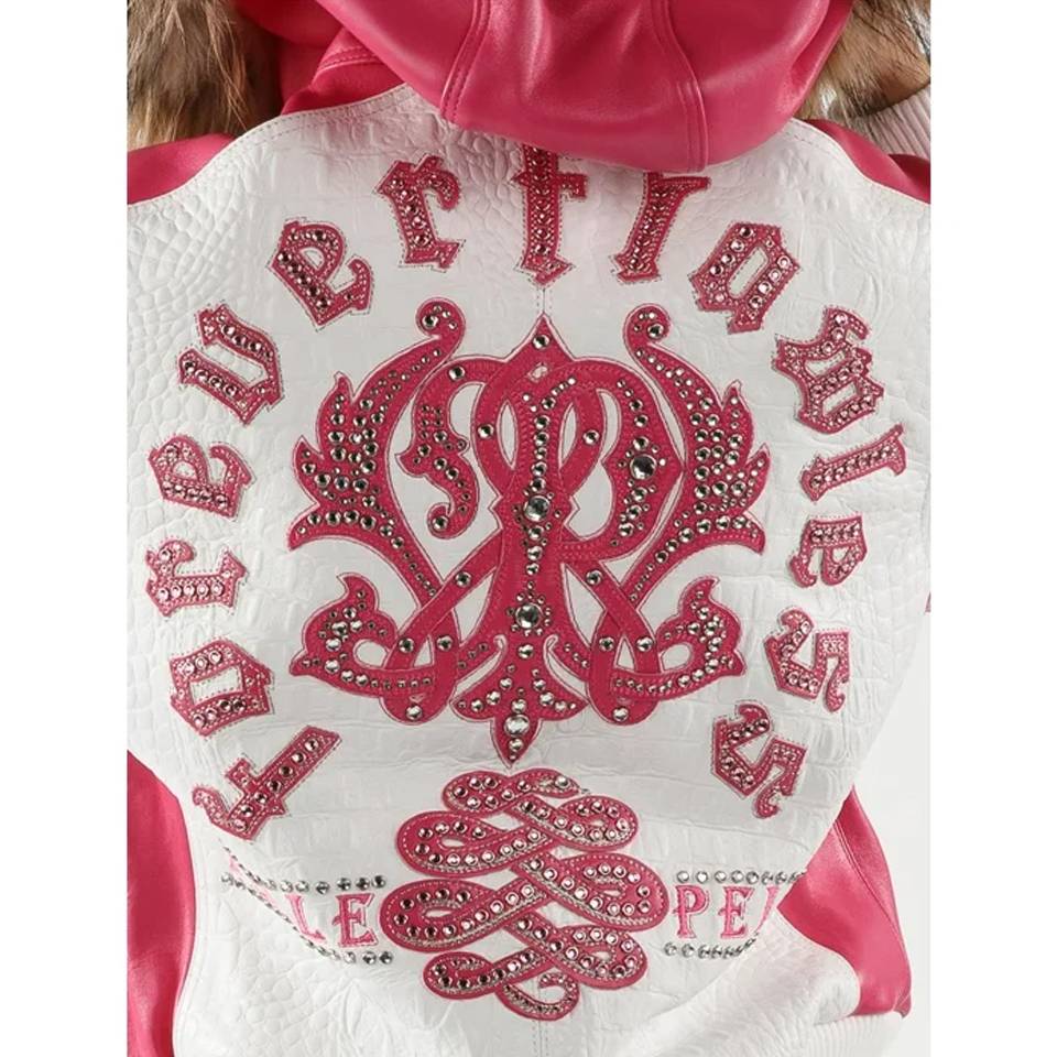 Pelle Pelle Ladies Forever Fearless Fur Hood White Leather Jacket