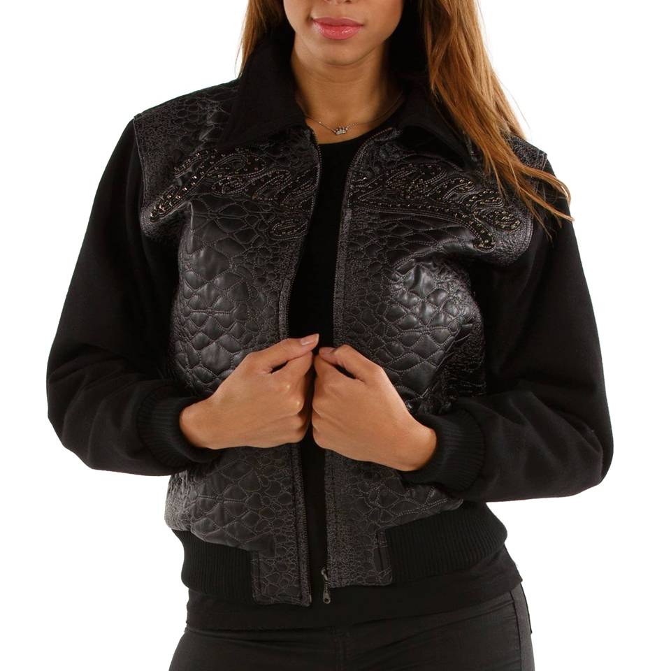 Pelle Pelle Ladies Gator Quilt Black Jacket