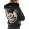 Pelle Pelle Ladies MB Legacy Edition Black Fur Hood Leather Jacket