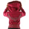 Pelle Pelle Ladies Pink Wings Fur Hood Wool Jacket