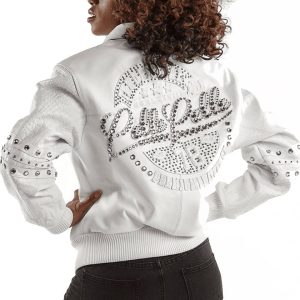 Pelle Pelle Ladies Queen Of Thrones 1978 White Leather Jacket