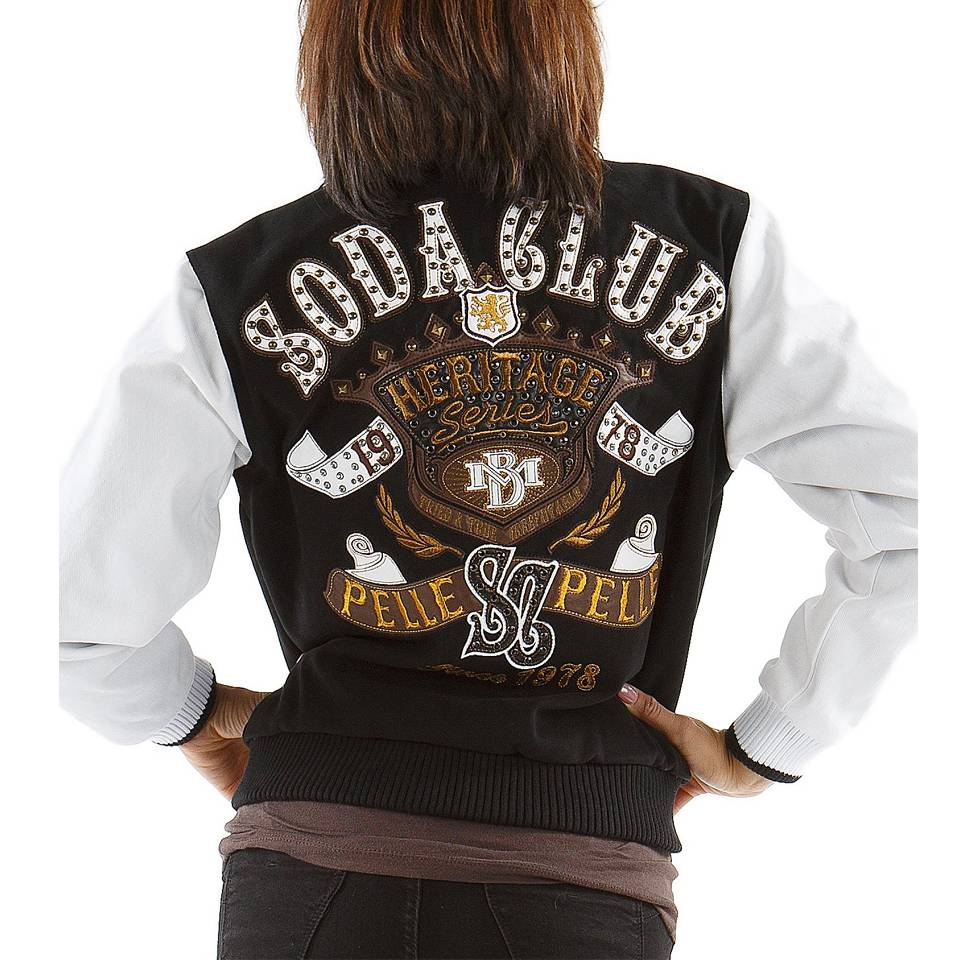 Pelle Pelle Ladies Soda Club Heritage Series Black Wool Jacket