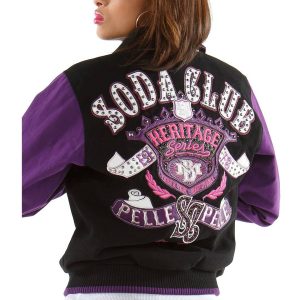 Pelle Pelle Ladies Soda Club MB Heritage Series Black Wool Jacket