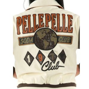 Pelle Pelle Ladies World Famous Soda Club Cream Plush Wool Jacket