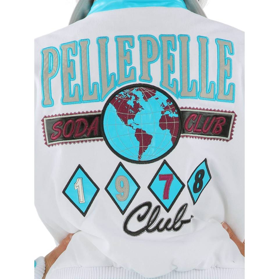 Pelle Pelle Ladies World Famous Soda Club White Plush Wool Jacket