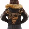 Pelle Pelle Ladies 1978 Exotic Black Fur Hood Wool Jacket