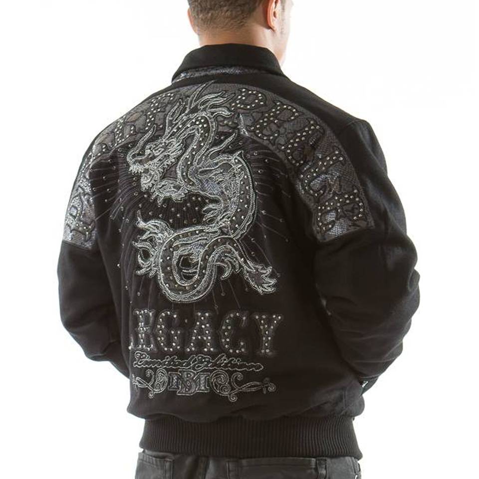 Pelle Pelle Legacy Dragon Encrusted Black Jacket