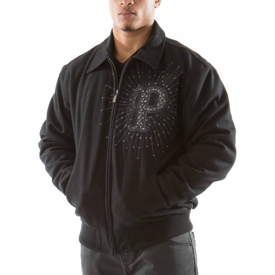 Pelle Pelle Legacy Dragon Encrusted Black Wool Jacket