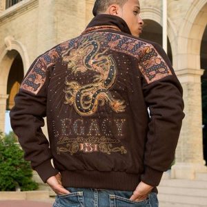Pelle Pelle Legacy Dragon Encrusted Brown Jacket