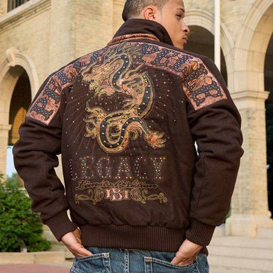 Pelle Pelle Legacy Dragon Encrusted Brown Jacket