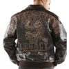 Pelle Pelle Legacy Dragon Limited Edition Metal Diamond Studs Dark Brown Leather Jacket