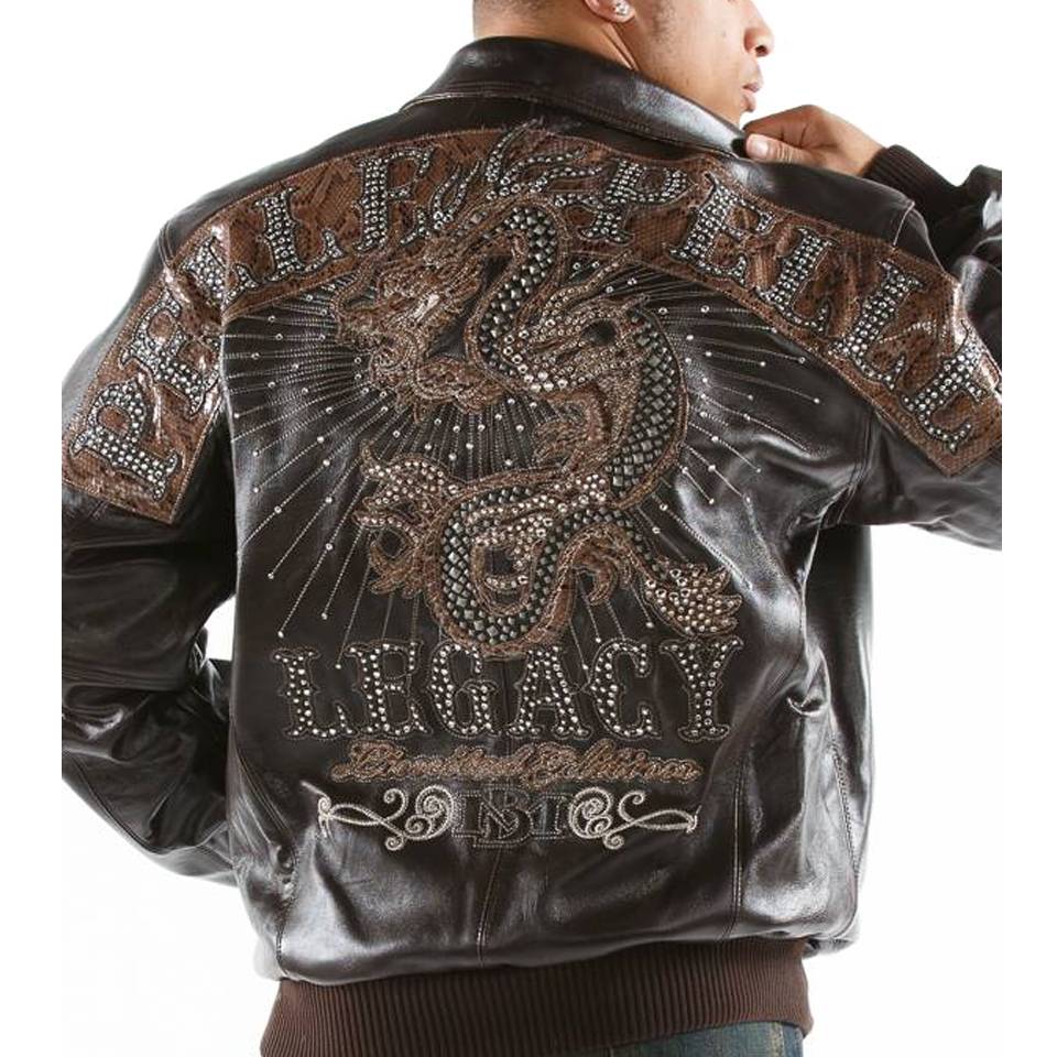 Pelle Pelle Legacy Dragon Limited EditionDark Brown Leather Jacket