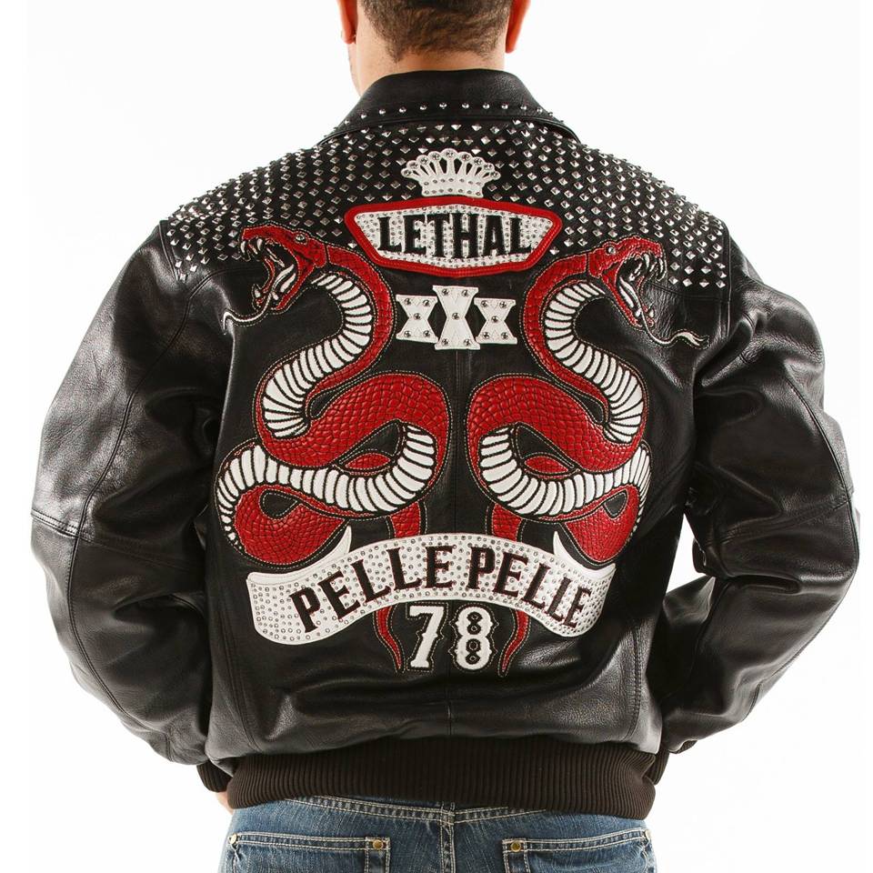 Pelle Pelle Lethal 1978 Black Cabernet Plush Leather Jacket