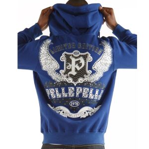 Pelle Pelle Limited Edition MB 1978 Blue Wool Hoodie