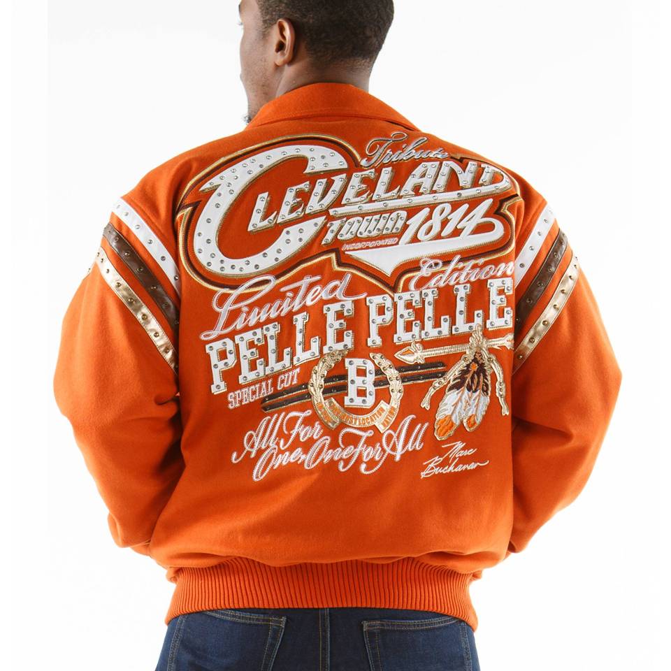 Pelle Pelle Limited Edition Tribute Cleveland 1814 Wool Orange Jacket