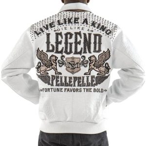 Pelle Pelle Live Like a King MB White Leather Jacket