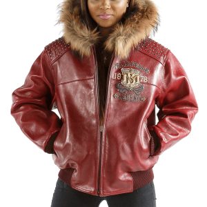 Pelle Pelle Live Like a Queen 1978 Maroon Fur Hood Jacket