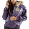 Pelle Pelle Live Like a Queen 1978 Purple Fur Hood Jacket