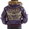 Pelle Pelle Live Like a Queen 1978 Purple Fur Hood Leather Jacket