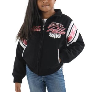 Pelle Pelle Live to Win MB 1978 Black Girls Jacket