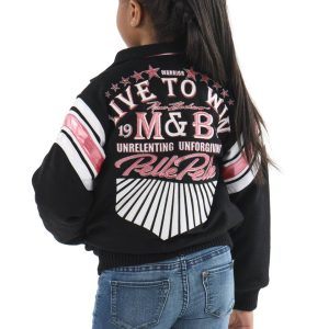Pelle Pelle Live to Win MB 1978 Black Girls Wool Jacket