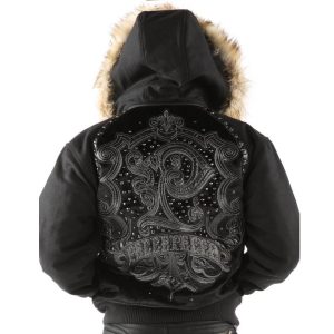 Pelle Pelle MB 1978 Black Fur Hood Wool Jacket