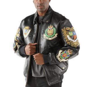 Pelle Pelle MB 1978 Coat of Arms Black Jacket