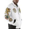 Pelle Pelle MB 1978 Coat of Arms White Leather Jacket