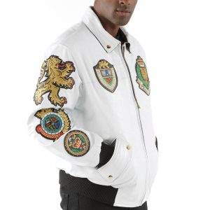 Pelle Pelle MB 1978 Coat of Arms White Leather Jacket