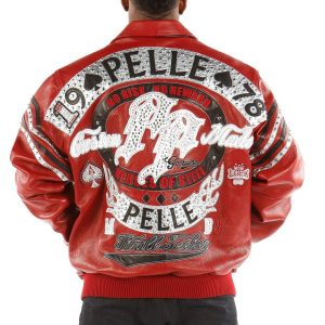 Pelle Pelle MB 1978 No Risk No Reward Thrill Seeker Custom Made Red Leather Jacket