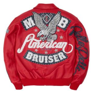 Pelle Pelle MB American Bruiser Red Plush Leather Jacket