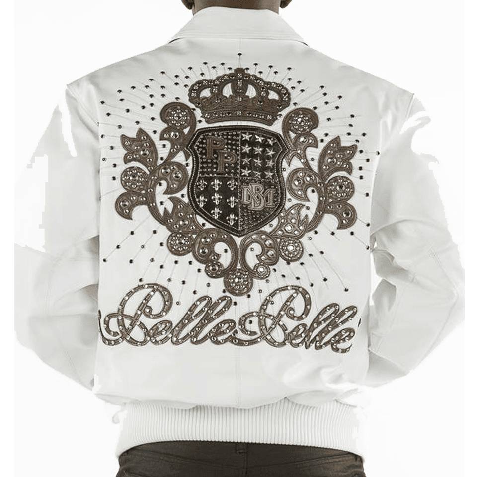 Pelle Pelle MB Crest Crocodile Skin White Leather Jacket