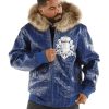 Pelle Pelle MB Crest Fur Hood Blue Jacket