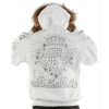 Pelle Pelle MB Crest Fur Hooded Crocodile Skin White Leather Jacket