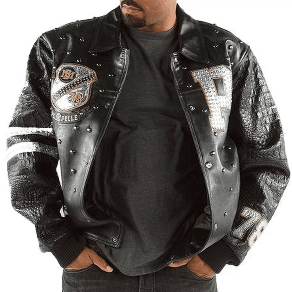 Pelle Pelle MB Letterman Black Leather Jacket