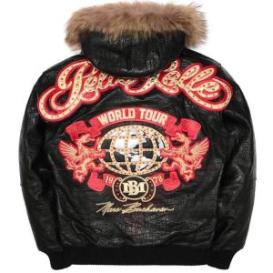 Pelle Pelle MB World Tour 1978 Black Leather Jacket with Fur Hood