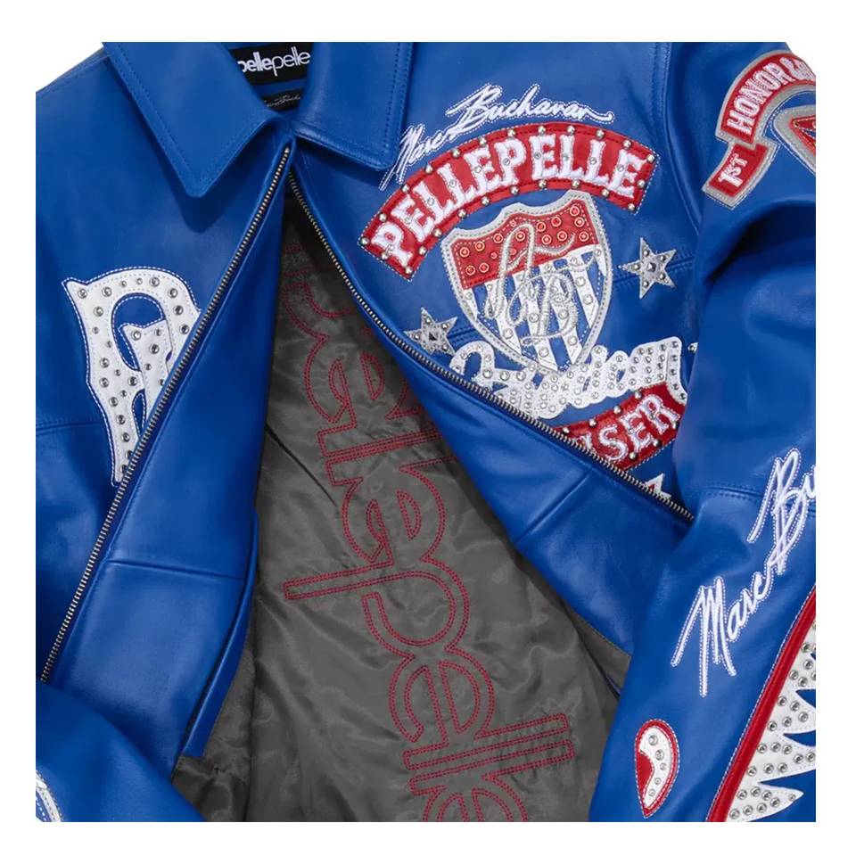 Pelle Pelle Marc Buchanan 1978 American Bruiser Blue Jacket